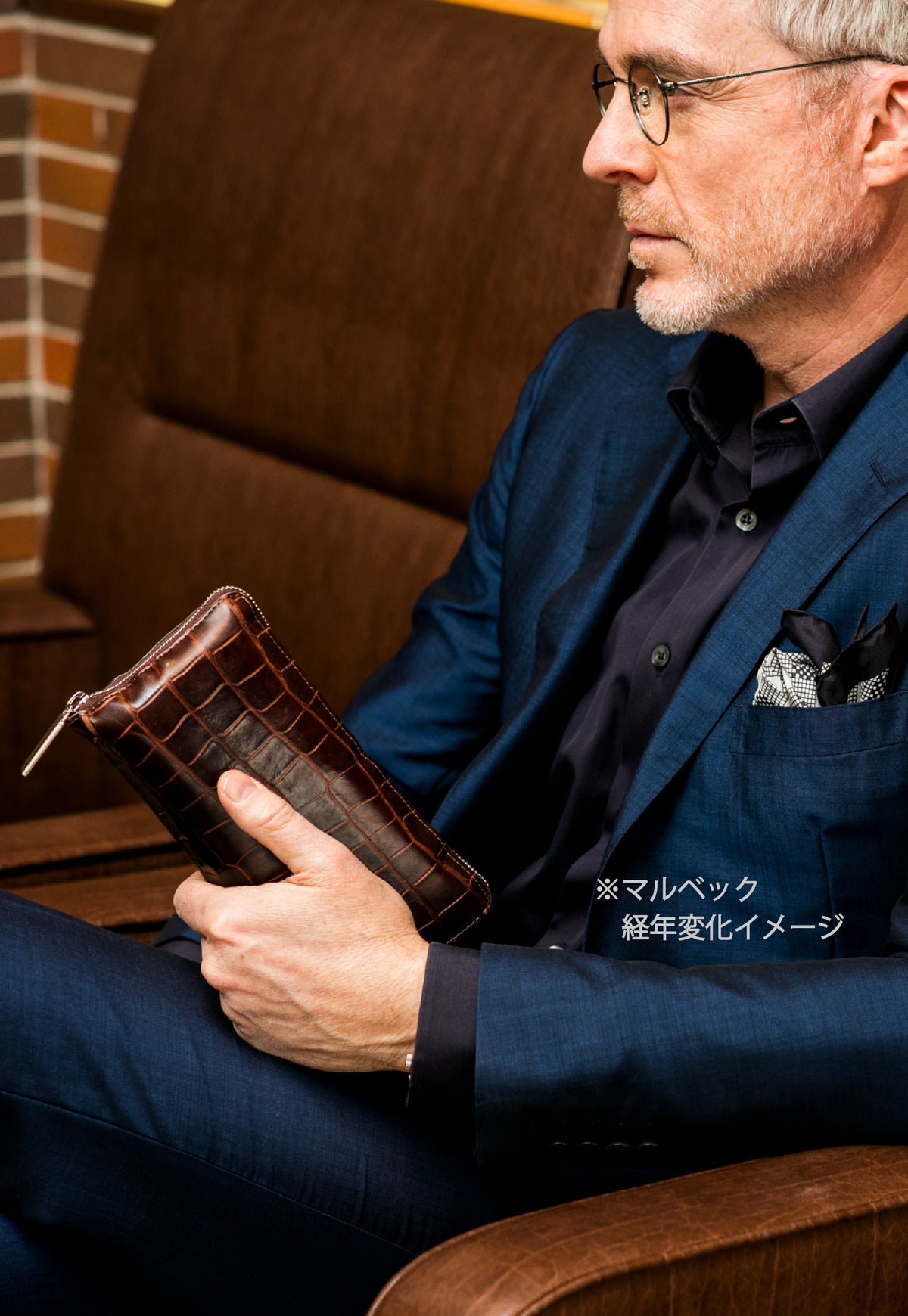 クロコダイル AppleWatch用レザーバンド aging image 1