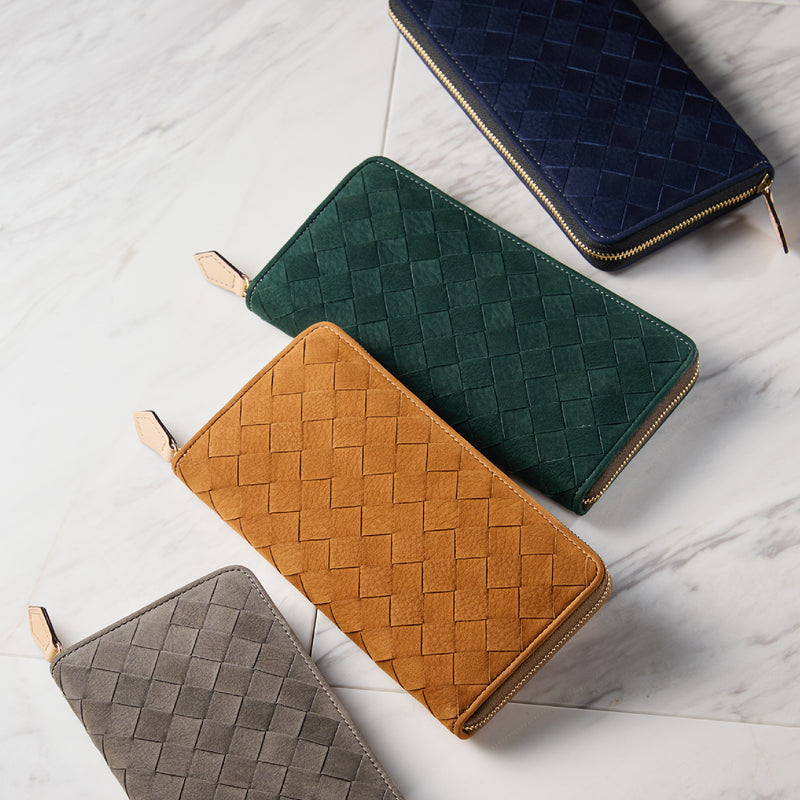 オールドメッシュ ラウンドジップ長財布